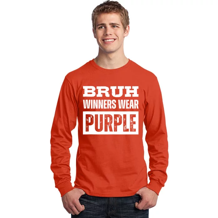 Bruh Winners Wear Purple Vintage Retro Tall Long Sleeve T-Shirt