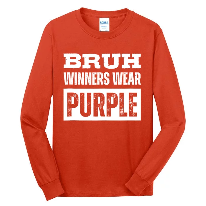 Bruh Winners Wear Purple Vintage Retro Tall Long Sleeve T-Shirt