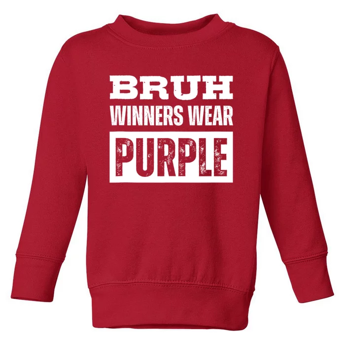 Bruh Winners Wear Purple Vintage Retro Toddler Sweatshirt