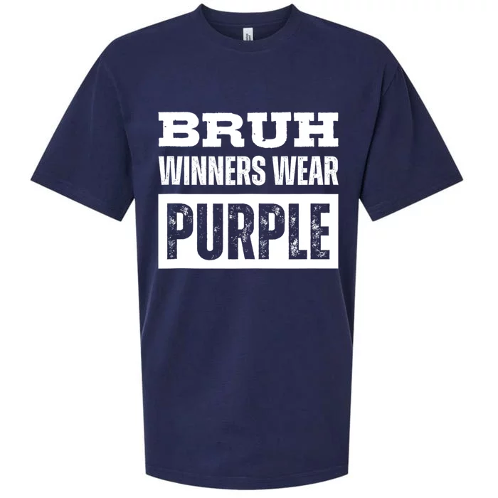 Bruh Winners Wear Purple Vintage Retro Sueded Cloud Jersey T-Shirt