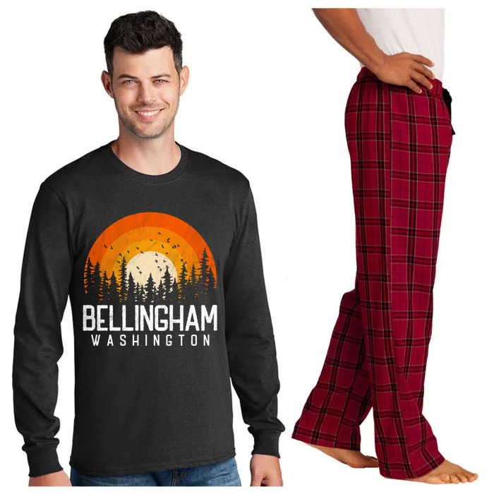 Bellingham Washington Wa Gift Retro 70s 80s Vintage Gift Great Gift Long Sleeve Pajama Set