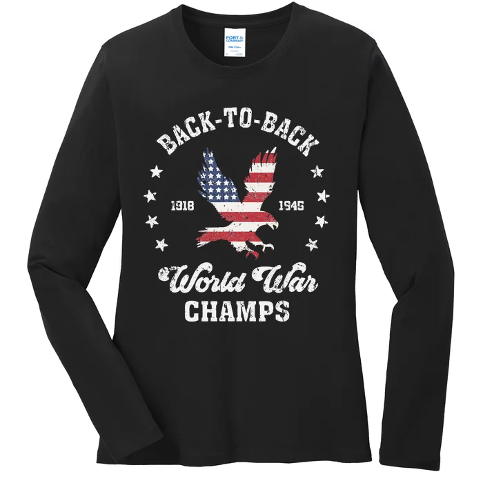 Backtoback World War Champs Ladies Long Sleeve Shirt