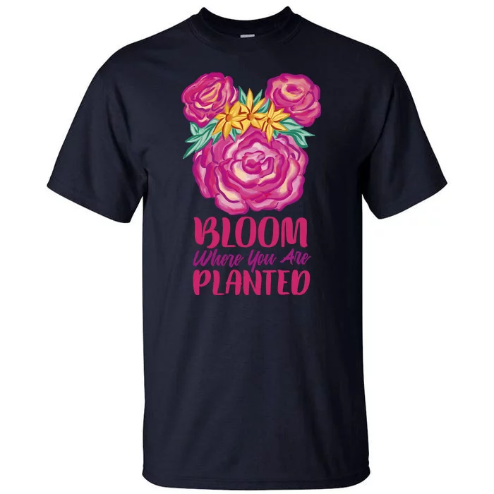 Bloom Where You Are Planted Floral Tall T-Shirt