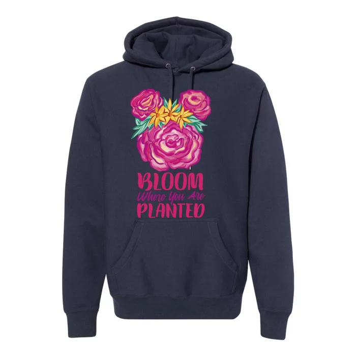 Bloom Where You Are Planted Floral Premium Hoodie