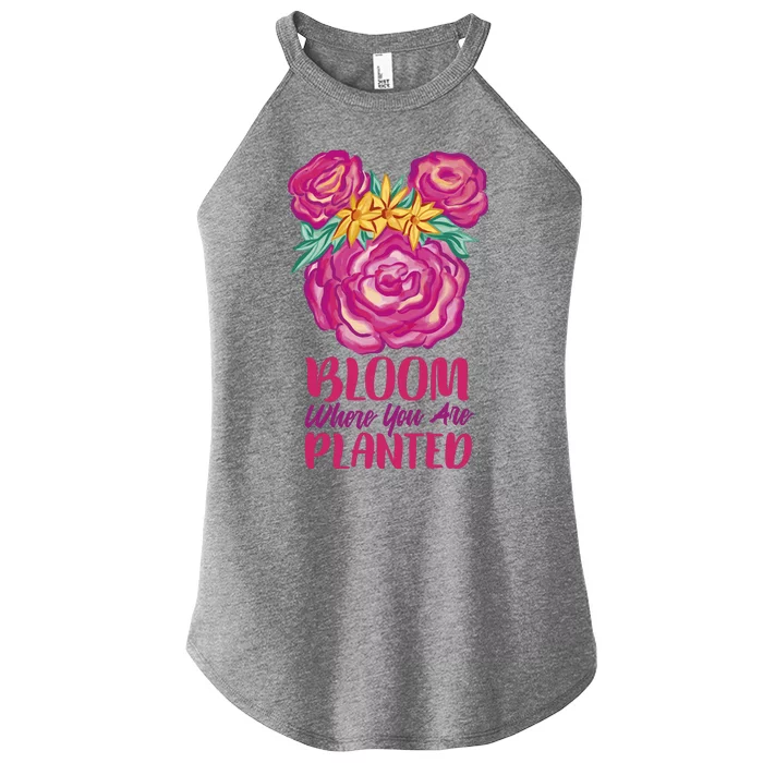 Bloom Where You Are Planted Floral Women’s Perfect Tri Rocker Tank