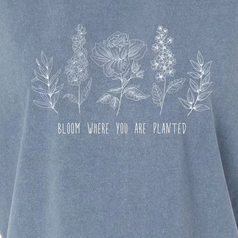 Bloom Where You Are Planted Grow Flower Plants Garment-Dyed Women's Muscle Tee