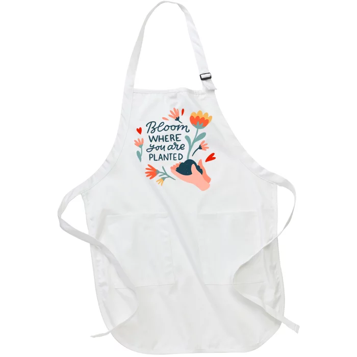 Bloom Where You Are Planted Nature Full-Length Apron With Pocket