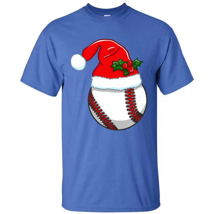 Baseball Xmas Baseball Ball Santa Hat Cool Gift Tall T-Shirt