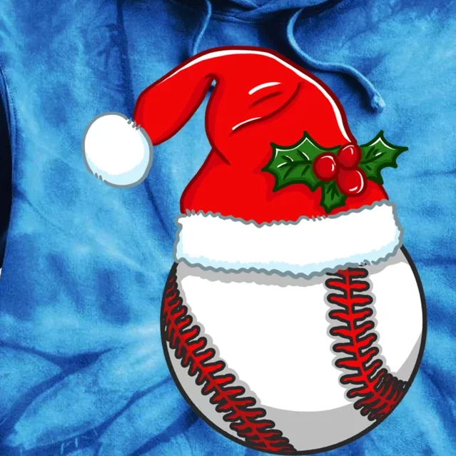 Baseball Xmas Baseball Ball Santa Hat Cool Gift Tie Dye Hoodie