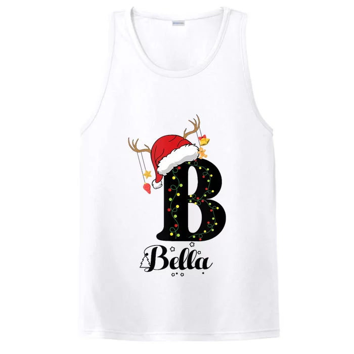 Bella Xmas Gift Name Personalized Funny Christmas Tank Top Performance Tank