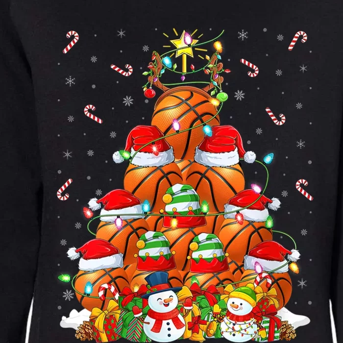 Basketball Xmas Lighting Tree Santa Basketball Christmas Meaningful Gift Womens California Wash Sweatshirt