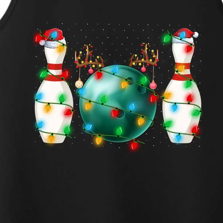 Bowling Xmas Lighting Santa Hat Bowling Christmas Meaningful Gift Performance Tank