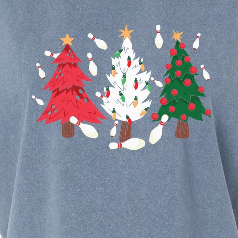 Bowling Xmas Lighting Santa Bowling Christmas Tree Great Gift Garment-Dyed Women's Muscle Tee