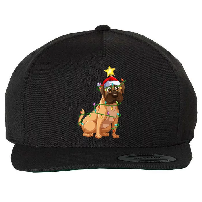 Bulldog Xmas Tree Lighting Santa Bulldog Christmas Gift Wool Snapback Cap