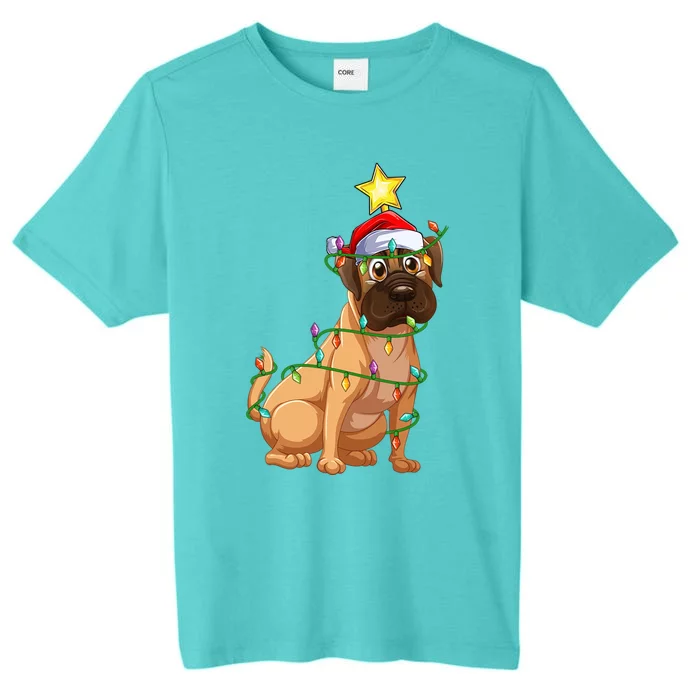 Bulldog Xmas Tree Lighting Santa Bulldog Christmas Gift ChromaSoft Performance T-Shirt