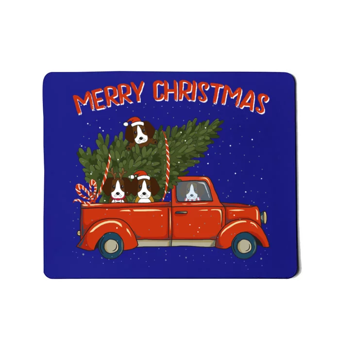 Beagle Xmas Vintage Red Pickup Retro Truck Gift Mousepad