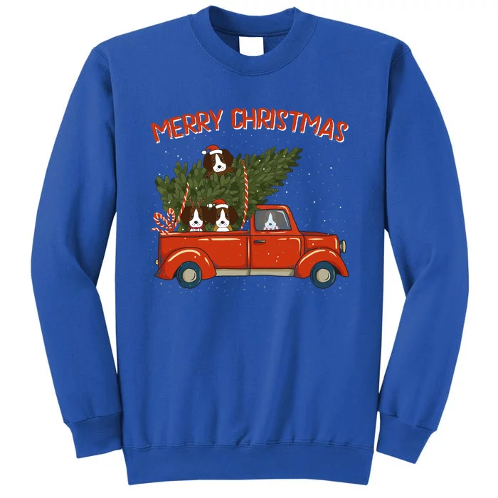 Beagle Xmas Vintage Red Pickup Retro Truck Gift Tall Sweatshirt