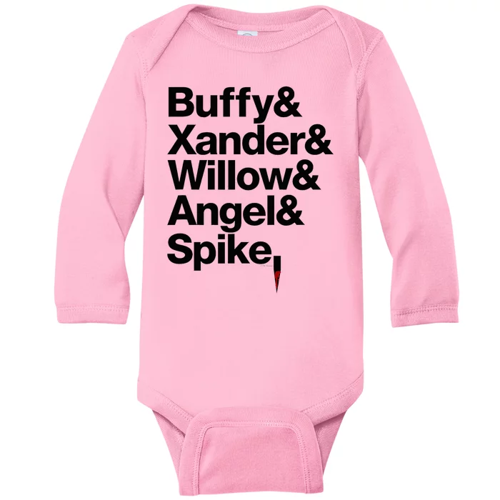 Buffy Xander Willow Angel Spike Baby Long Sleeve Bodysuit