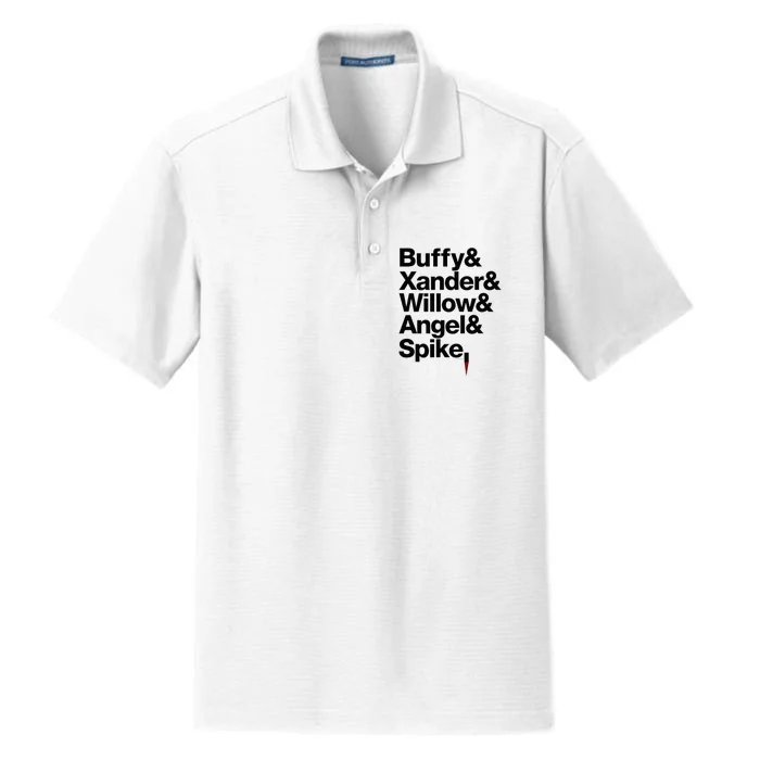 Buffy Xander Willow Angel Spike Dry Zone Grid Performance Polo