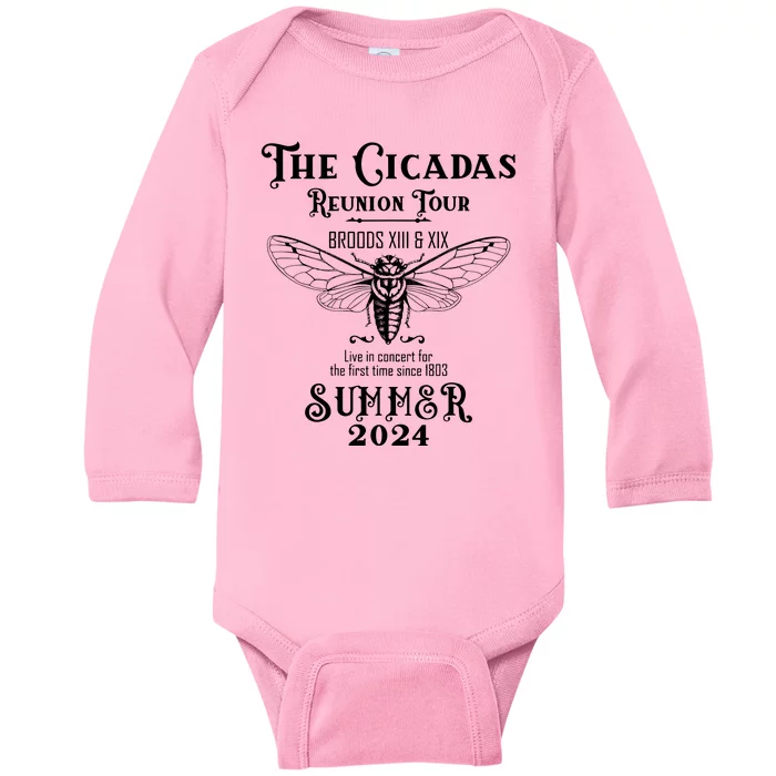 Brood Xix Xiii Cicada Invasion Summer 2024 Cicada 80s Band Baby Long Sleeve Bodysuit