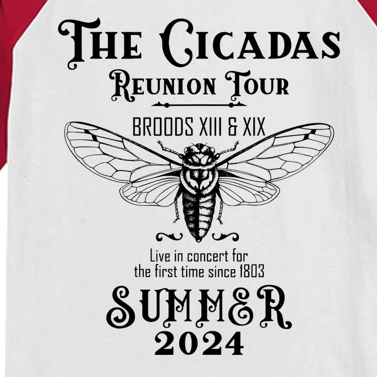 Brood Xix Xiii Cicada Invasion Summer 2024 Cicada 80s Band Kids Colorblock Raglan Jersey