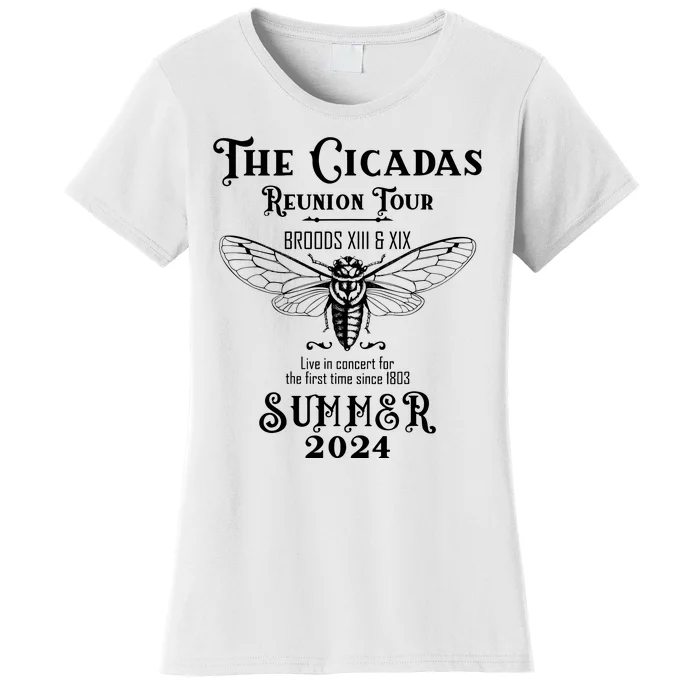 Brood Xix Xiii Cicada Invasion Summer 2024 Cicada 80s Band Women's T-Shirt