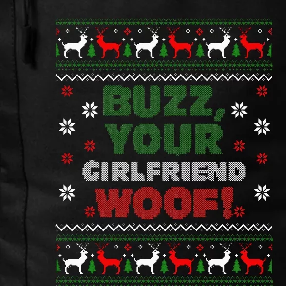 Buzz Xmas Your Girlfriend Woof! Ugly Christmas Sweater Daily Commute Backpack