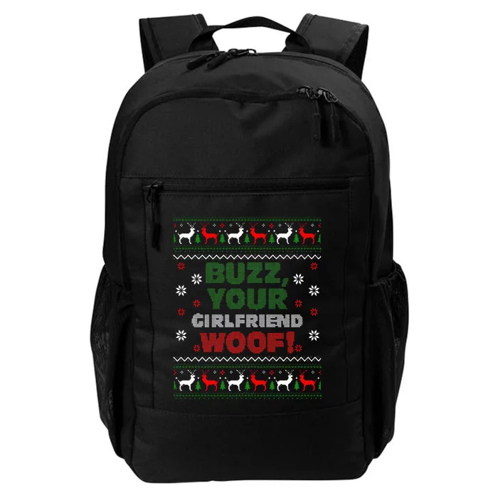 Buzz Xmas Your Girlfriend Woof! Ugly Christmas Sweater Daily Commute Backpack