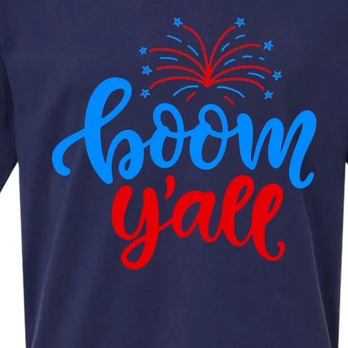 Boom Yall 4th Of July Firework Festive Sueded Cloud Jersey T-Shirt