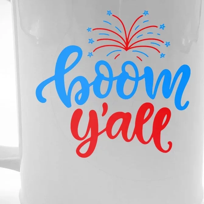 Boom Yall 4th Of July Firework Festive Front & Back Beer Stein