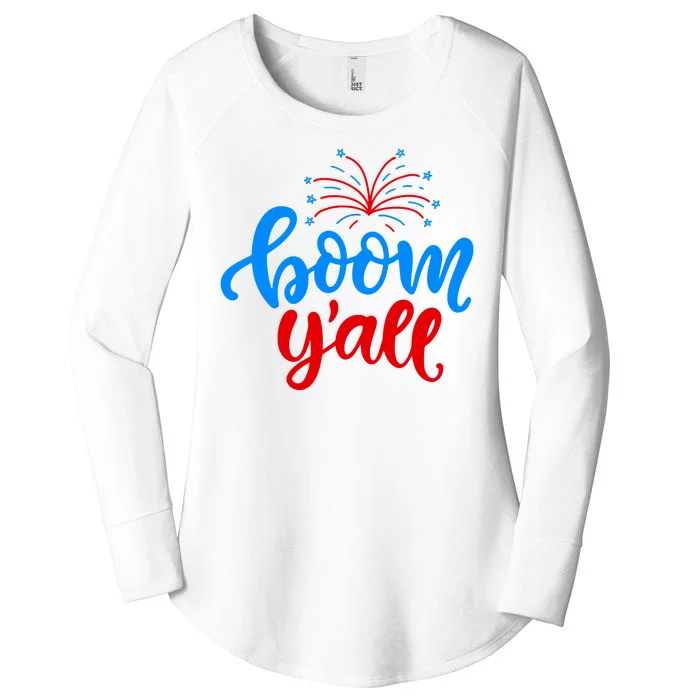 Boom Yall 4th Of July Firework Festive Women's Perfect Tri Tunic Long Sleeve Shirt