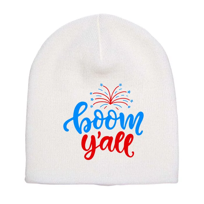 Boom Yall 4th Of July Firework Festive Short Acrylic Beanie