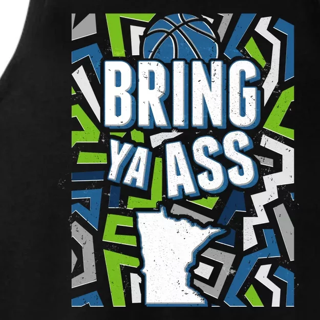 Bring Ya Ass To Minnesota Basketball Sports Fan Ladies Tri-Blend Wicking Tank