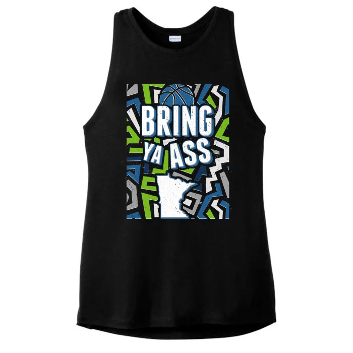 Bring Ya Ass To Minnesota Basketball Sports Fan Ladies Tri-Blend Wicking Tank