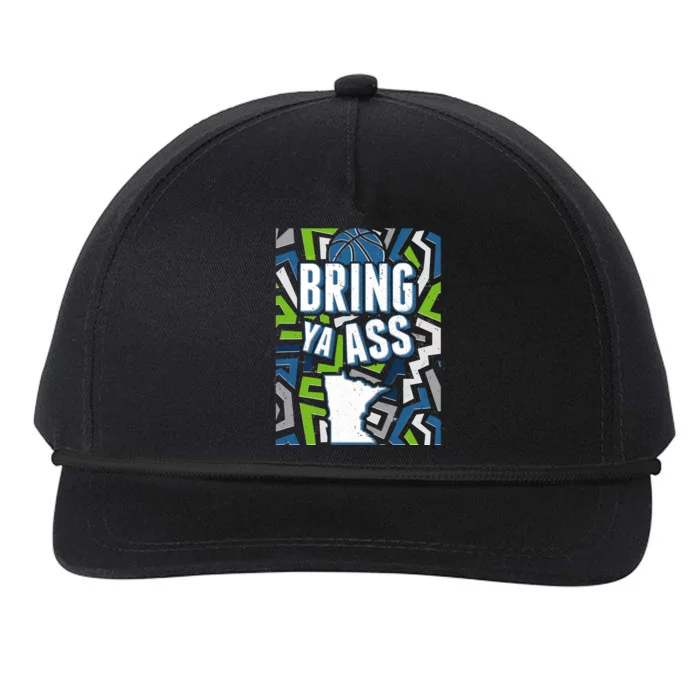 Bring Ya Ass To Minnesota Basketball Sports Fan Snapback Five-Panel Rope Hat