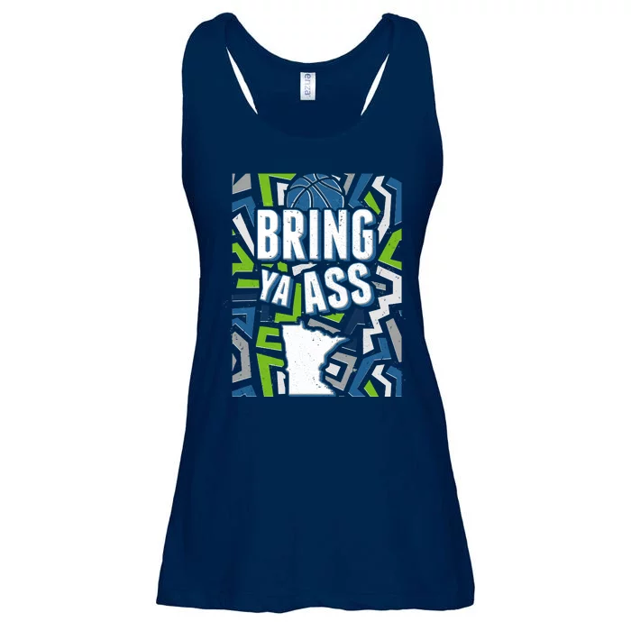 Bring Ya Ass To Minnesota Basketball Sports Fan Ladies Essential Flowy Tank