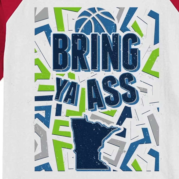 Bring Ya Ass To Minnesota Basketball Sports Fan Kids Colorblock Raglan Jersey