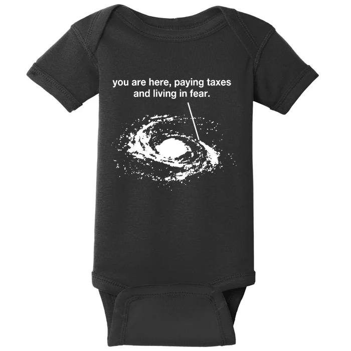 Bricksnpapers You Are Here Paying Taxes And Living In Fear Baby Bodysuit