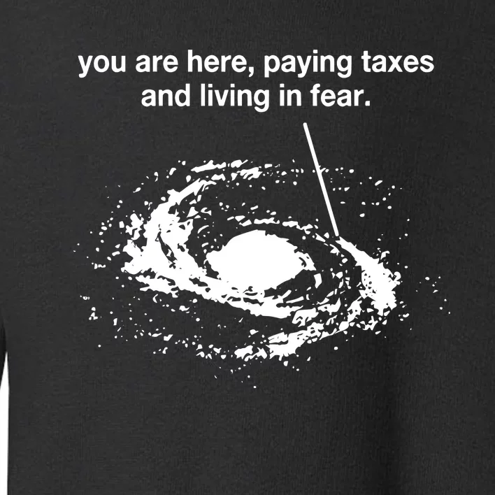 Bricksnpapers You Are Here Paying Taxes And Living In Fear Toddler Sweatshirt