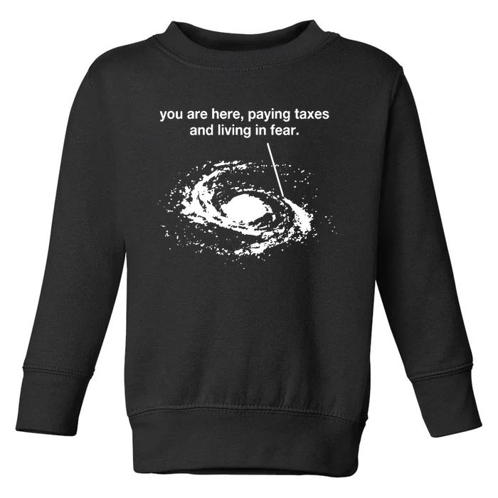 Bricksnpapers You Are Here Paying Taxes And Living In Fear Toddler Sweatshirt