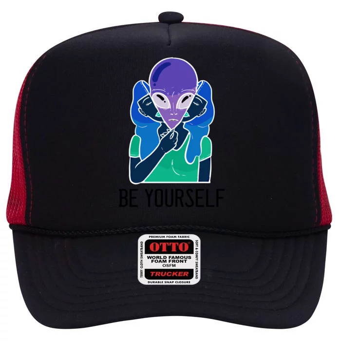 Be Yours Alien Fan Gift High Crown Mesh Trucker Hat