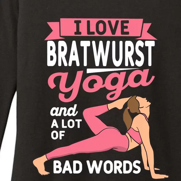 Bratwurst Yoga And Lot Of Bad Words Pilates Funny Yogi Humor Womens CVC Long Sleeve Shirt