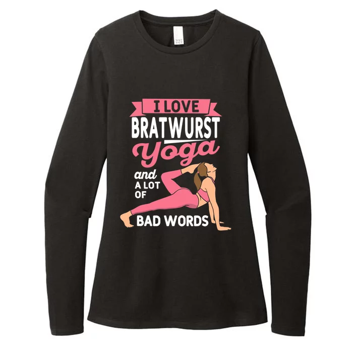 Bratwurst Yoga And Lot Of Bad Words Pilates Funny Yogi Humor Womens CVC Long Sleeve Shirt