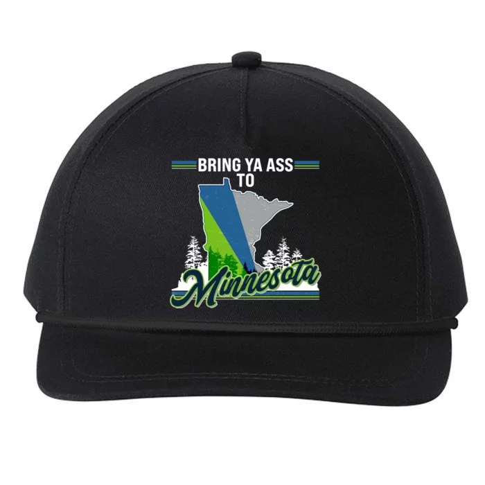 Bring Ya Ass To Minnesota Basketball Sports Fan Snapback Five-Panel Rope Hat