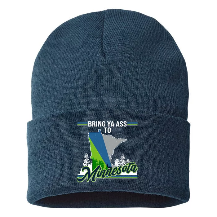 Bring Ya Ass To Minnesota Basketball Sports Fan Sustainable Knit Beanie