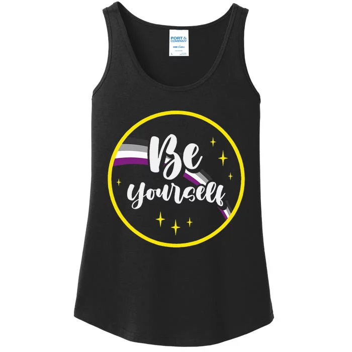 Be Yourself Asexual Rainbow Ace Pride Flag Lgbtq Ladies Essential Tank