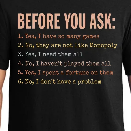 Before You Ask Funny Board Game Quote Pajama Set