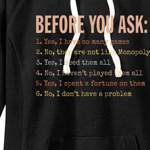 Before You Ask Funny Board Game Quote Women's Fleece Hoodie