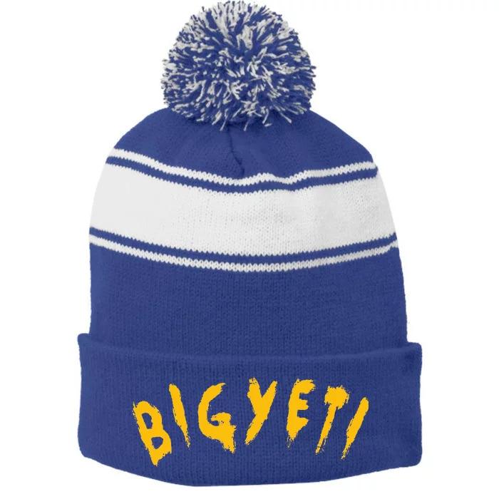 Big Yeti Stripe Pom Pom Beanie