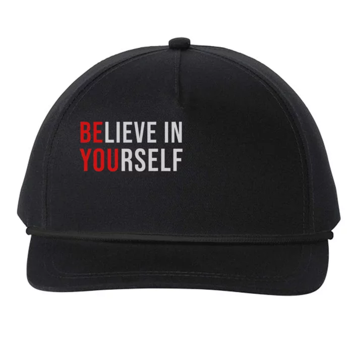 BE YOU Believe In Yourself Positive Quote Affirmation Snapback Five-Panel Rope Hat